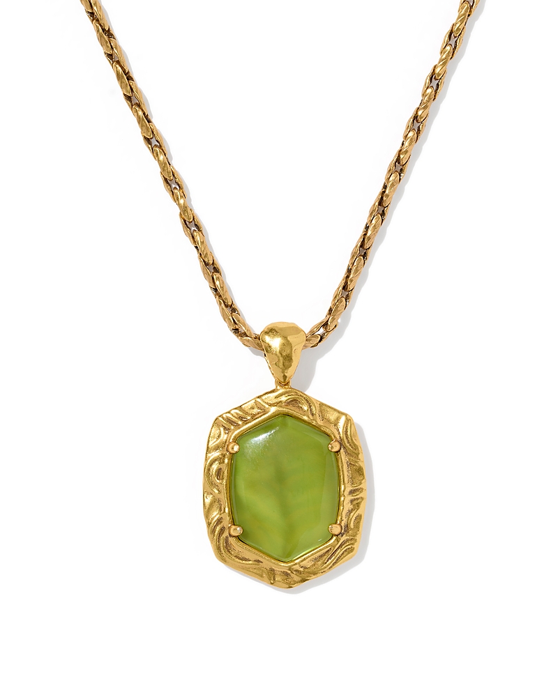 Kendra Scott Daphne Tiger Stripe Frame Stone Pendant Necklace, 30-32