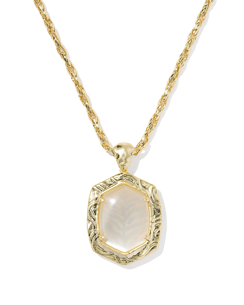 Kendra Scott Daphne Tiger Stripe Frame Stone Pendant Necklace, 30