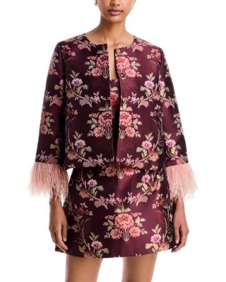 Julio Jacquard Feather Trim Jacket