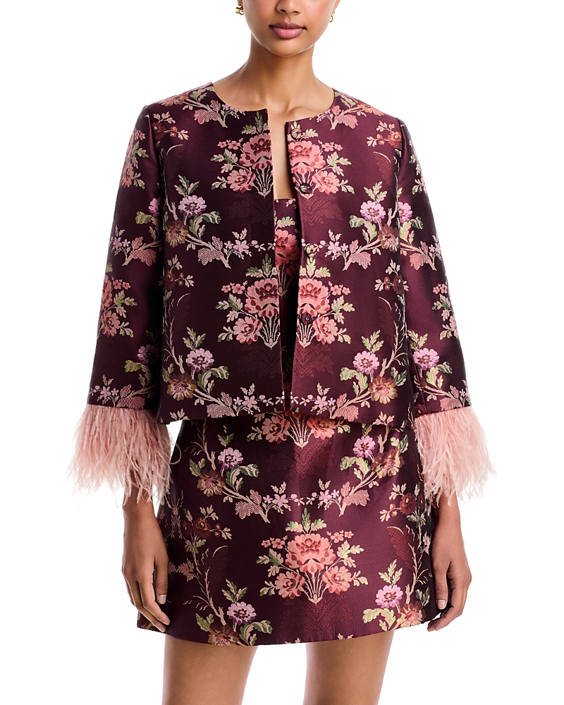 Cara Cara Julio Jacquard Feather Trim Jacket