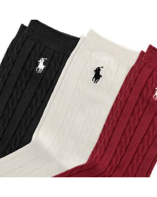 Girls' Shine Cable Knit Socks, 3 Pack - Little Kid, Big Kid