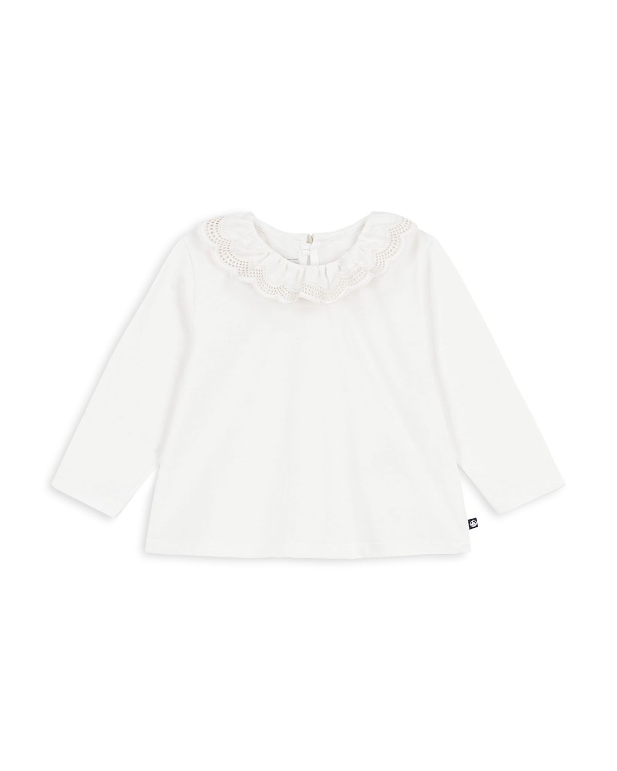 Petit Bateau Girls' Ruffled Long Sleeve Tee - Baby