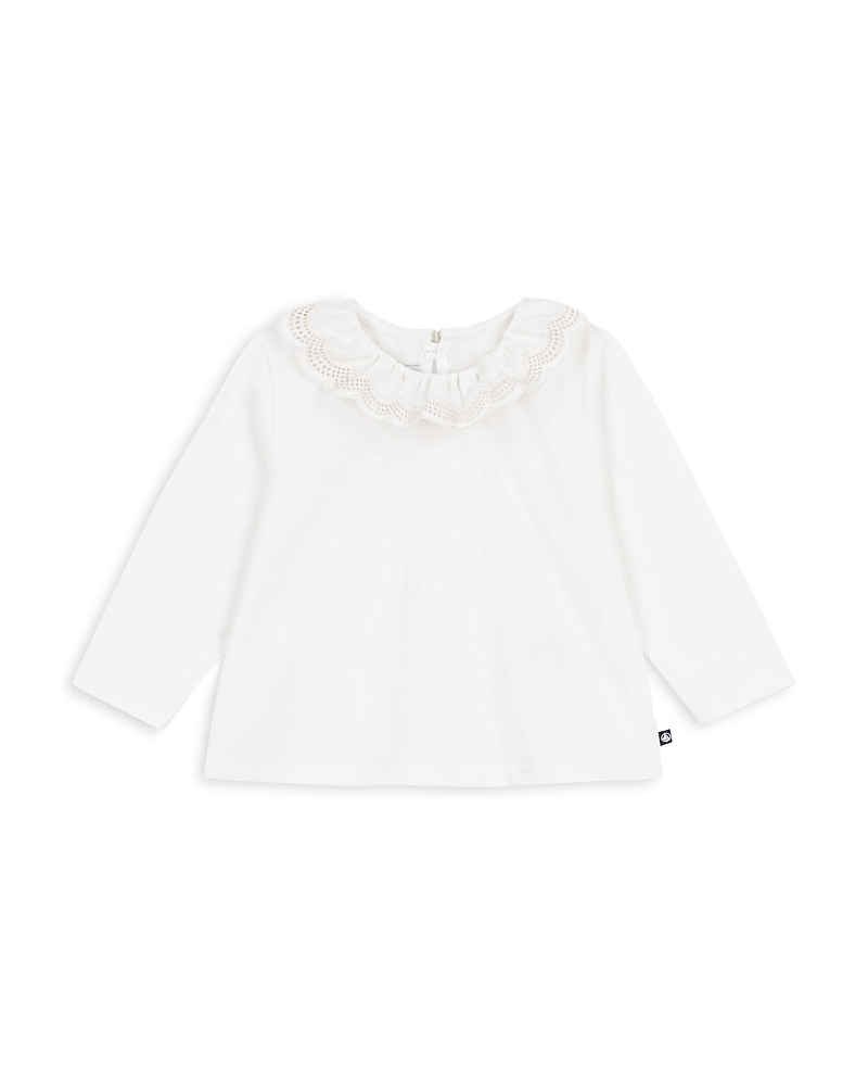 Petit Bateau Girls' Ruffled Long Sleeve Tee - Baby