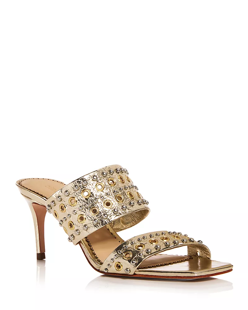 Cinq a Sept Women's Sutton Embellished Metallic Leather Sandals