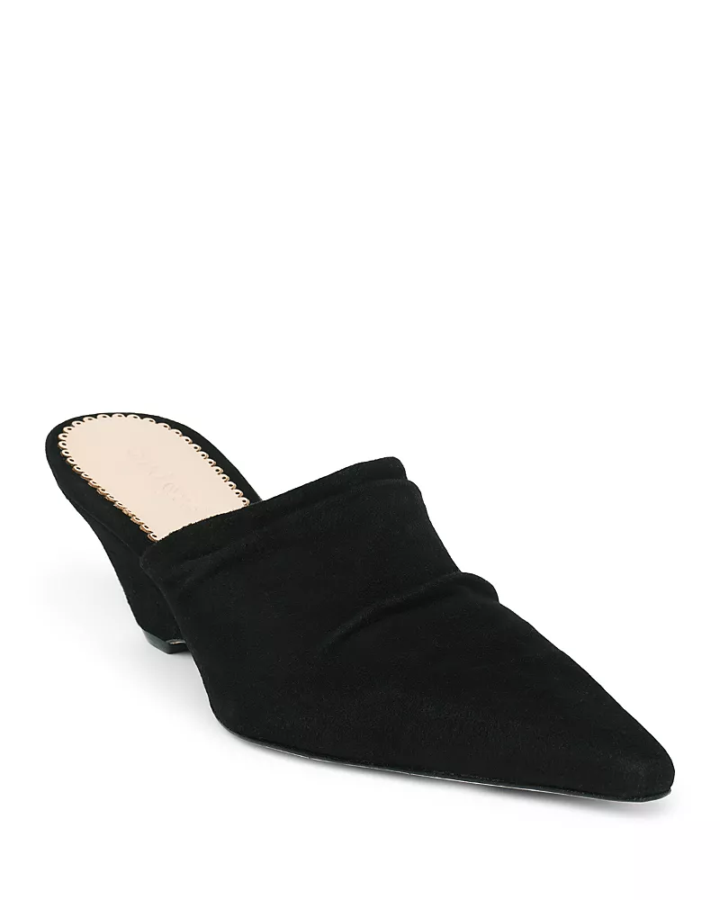 Cinq a Sept Women's Sonia Curved Suede Mules