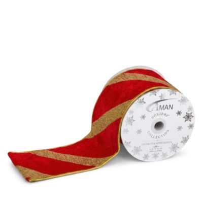 Alice + Olivia 4" Velvet & Glitter Stripes Ribbon