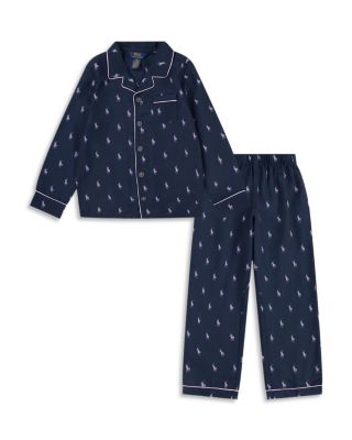 Girls' Woven Long Sleeve Coat & Pants Sleepwear Set - Little Kid