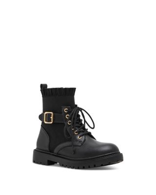 Girls' Ruffle Buckle Strap Combat Boots – Little Kid, Big Kid