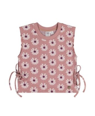 Girls' Floral Jacquard Button Front Vest - Little Kid