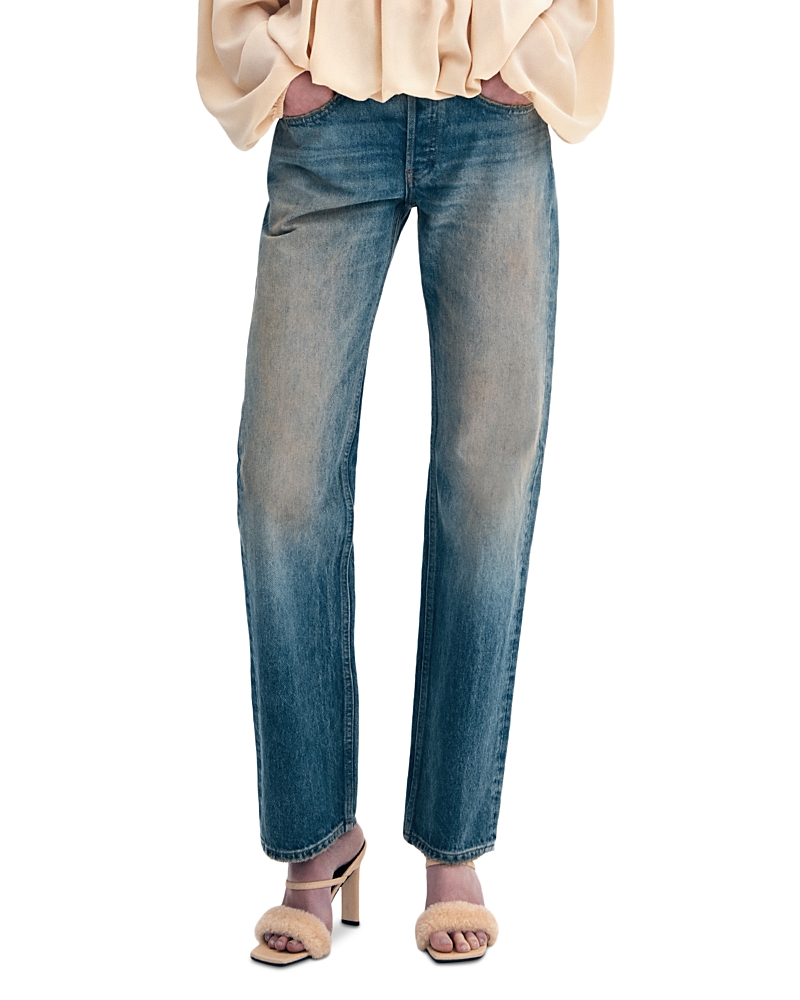 Aya Muse Straight Jeans in Beige Wash