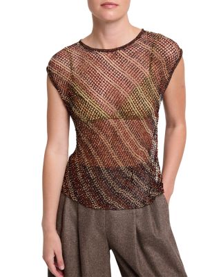Beaded Mesh Top