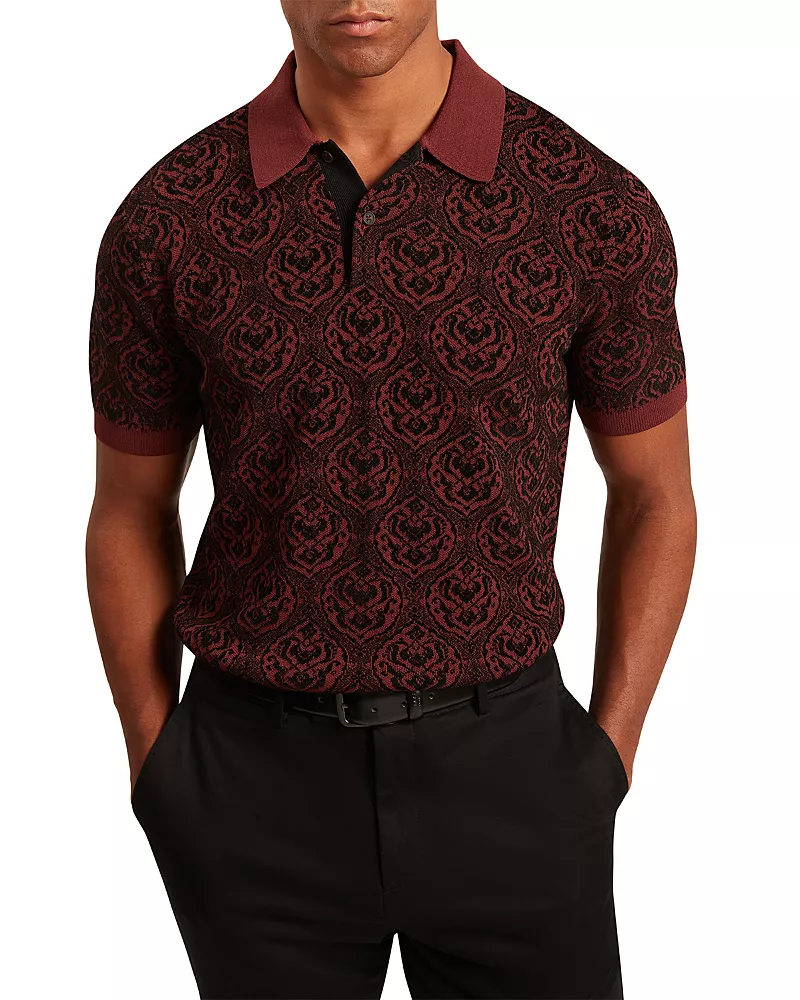 Ted Bake Jesson Short Sleeve Floral Jacquard Polo