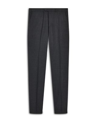 Regular Fit Grey Melange Wool Trousers