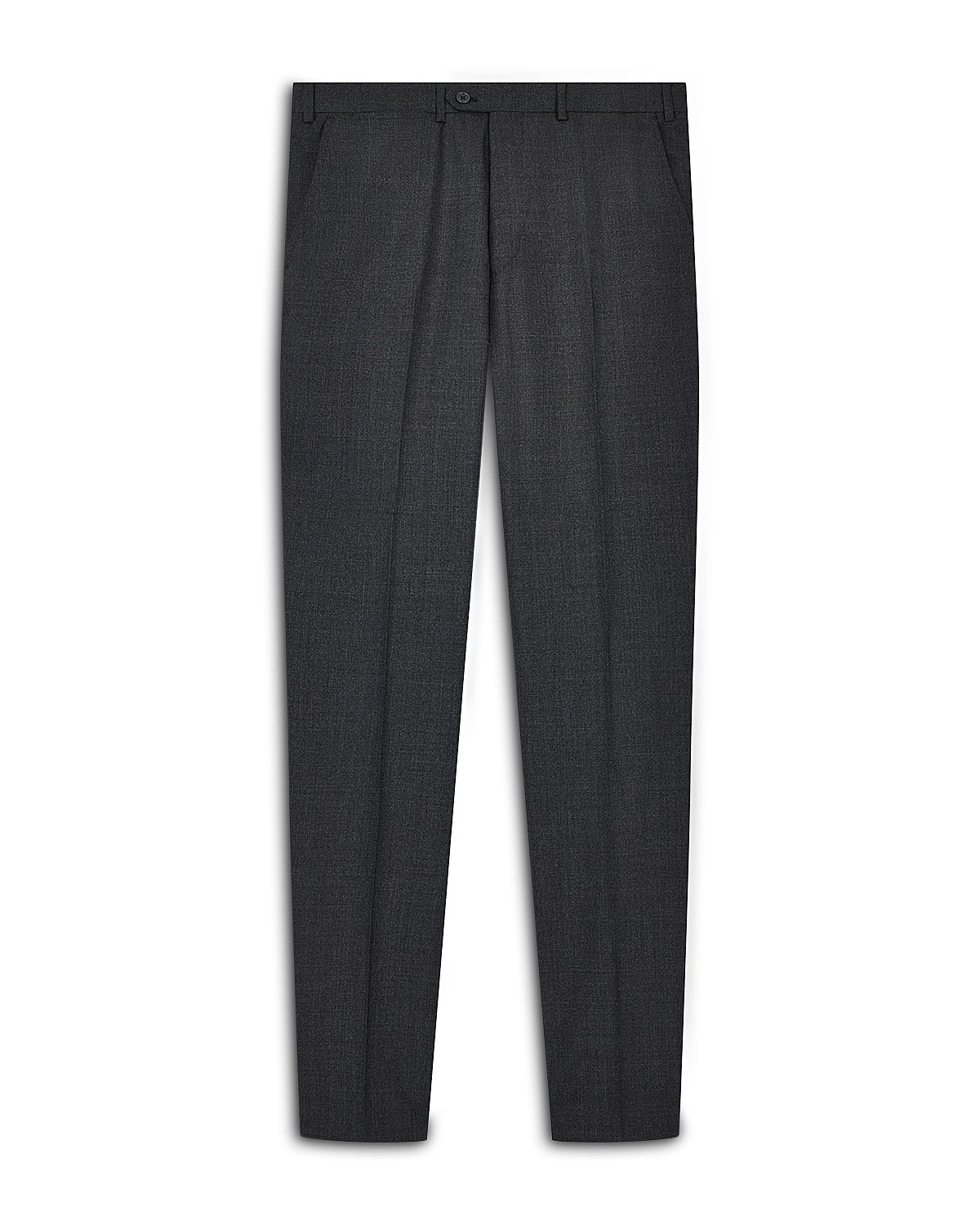 Emporio Armani Regular Fit Grey Melange Wool Trousers