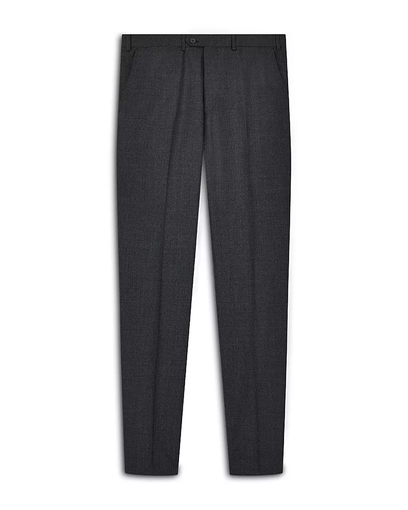 Emporio Armani Regular Fit Grey Melange Wool Trousers