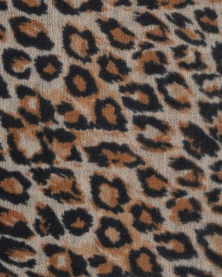 Silia Leopard Print Wool & Cashmere Scarf