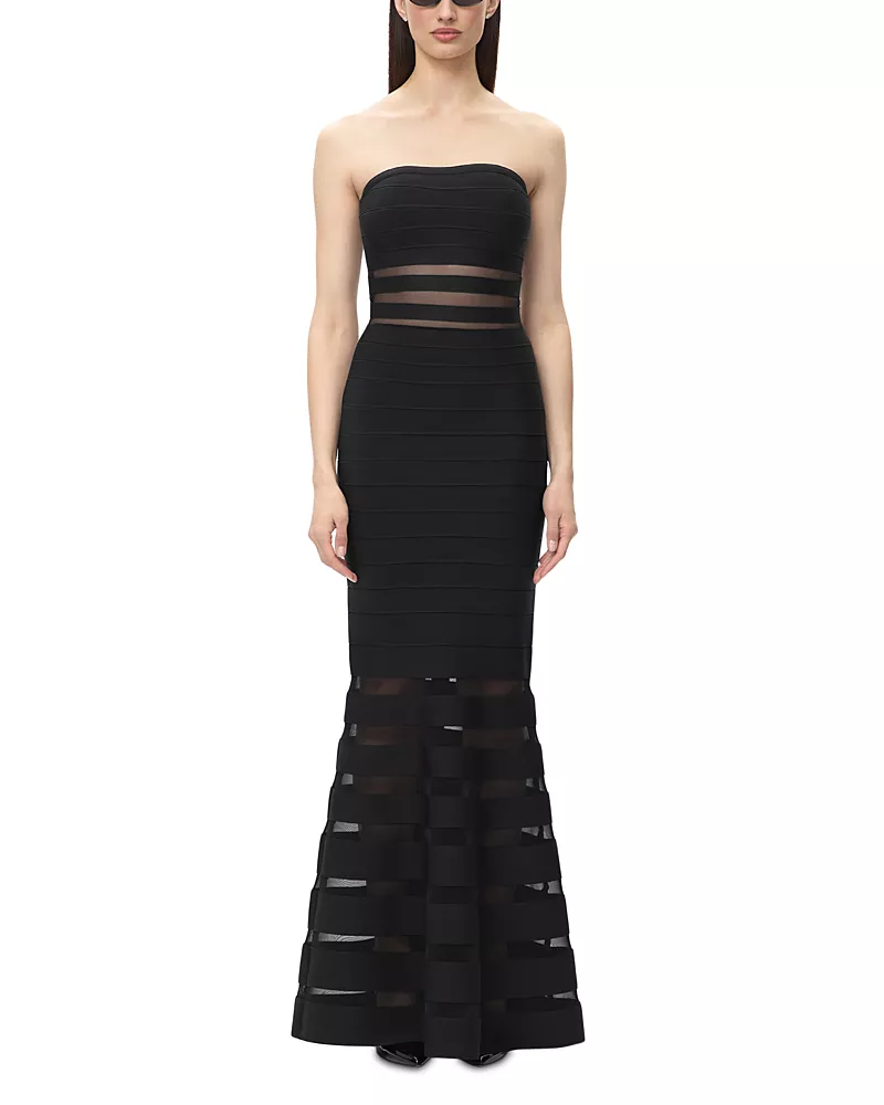 Herve Leger The Kate Sheer Inset Bandage Gown