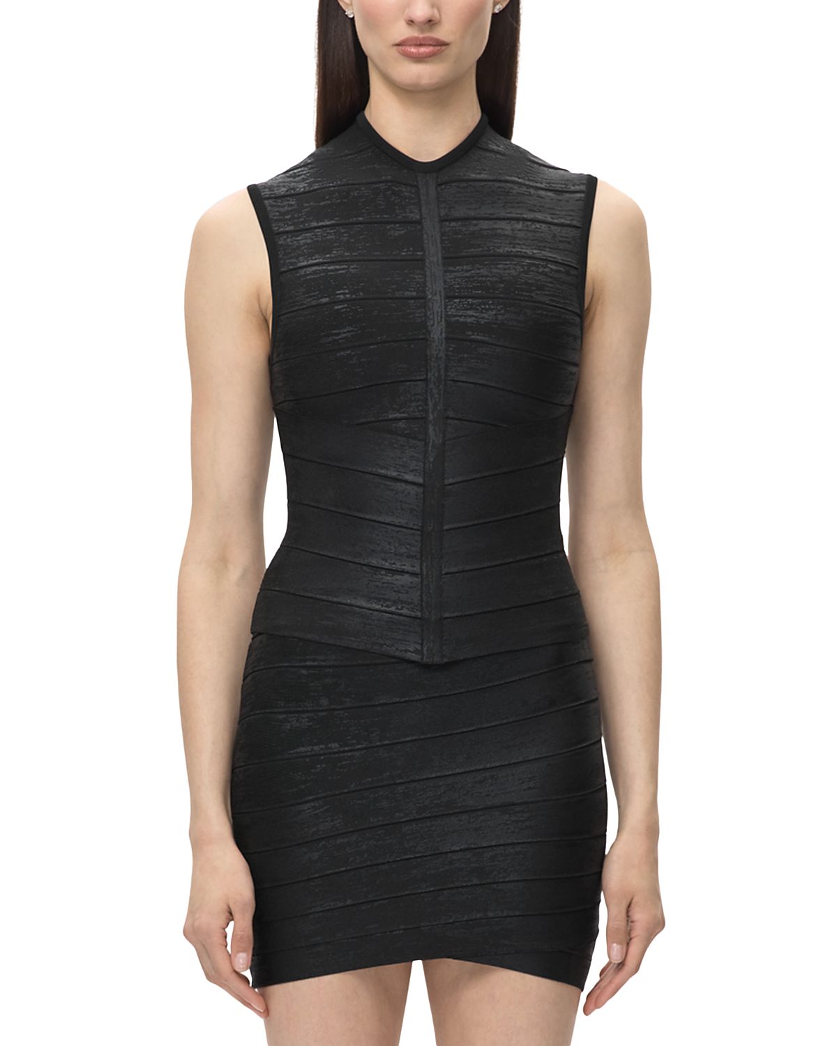 Herve Leger The Metallic Brianna Sleeveless Top