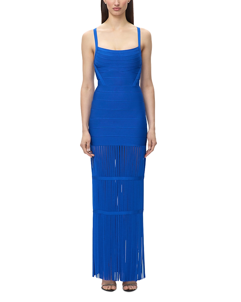 Herve Leger The Kelsey Fringe Hem Gown