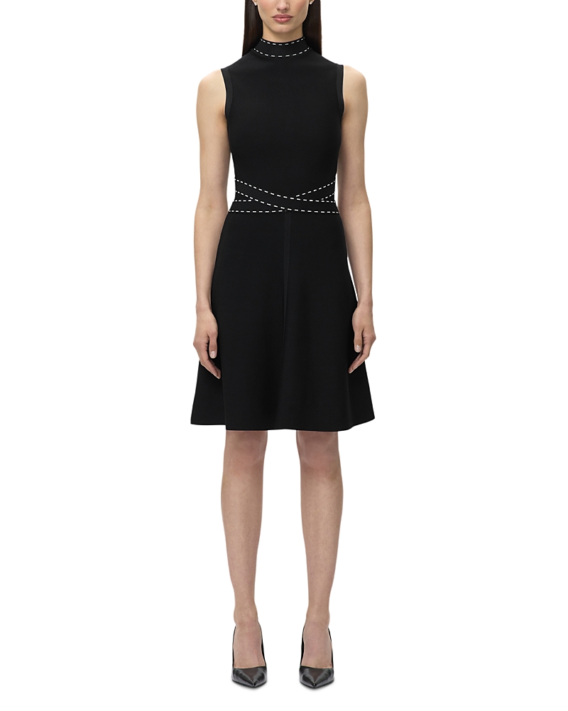 Herve Leger The Jessica Mock Neck Flare Dress
