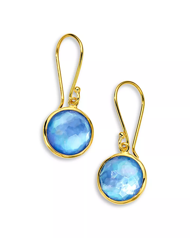 Ippolita 18K Yellow Gold Lollipop Lapis, Mother of Pearl, & Crystal Triplet Bezel Drop Earrings
