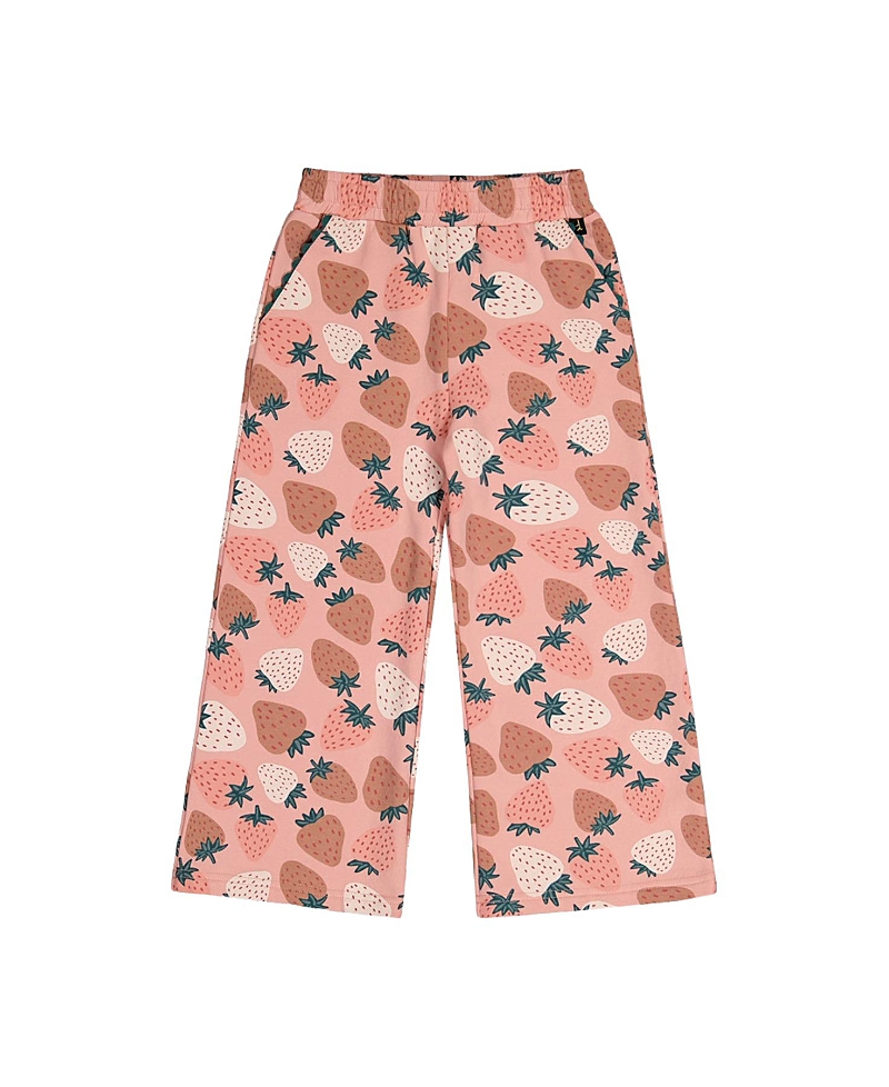 Deux par Deux Girls' Wide Leg Sweatpants Strawberry Print - Big Kid