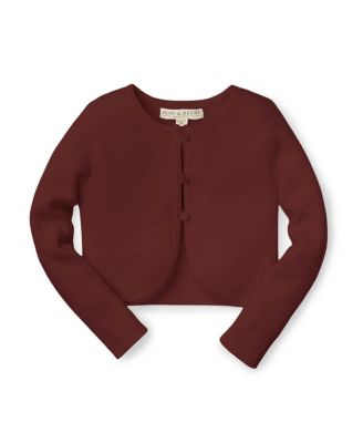 Girls' Organic Cropped Curved Hem Cardigan - Little Kid, Big Kid