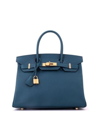 Birkin 30 Handbag Blue Epsom with Gold Hardware