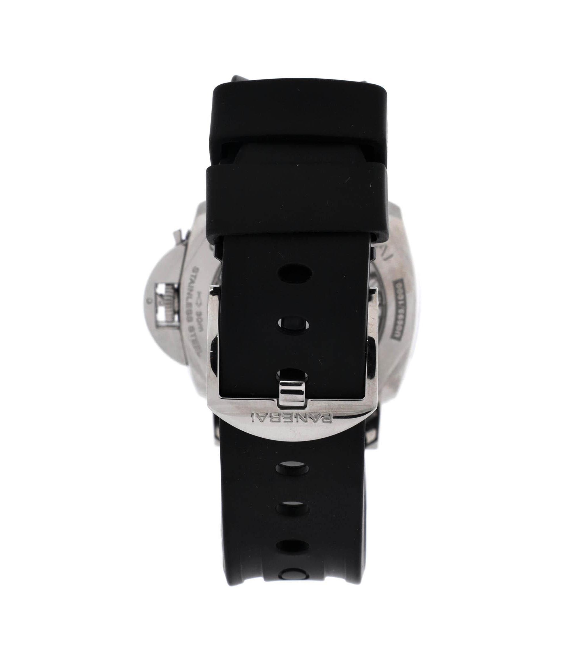 Luminor 3 Days GMT Power Reserve Automatic Watch in Stainless Steel and Rubber 44mm — Image 3