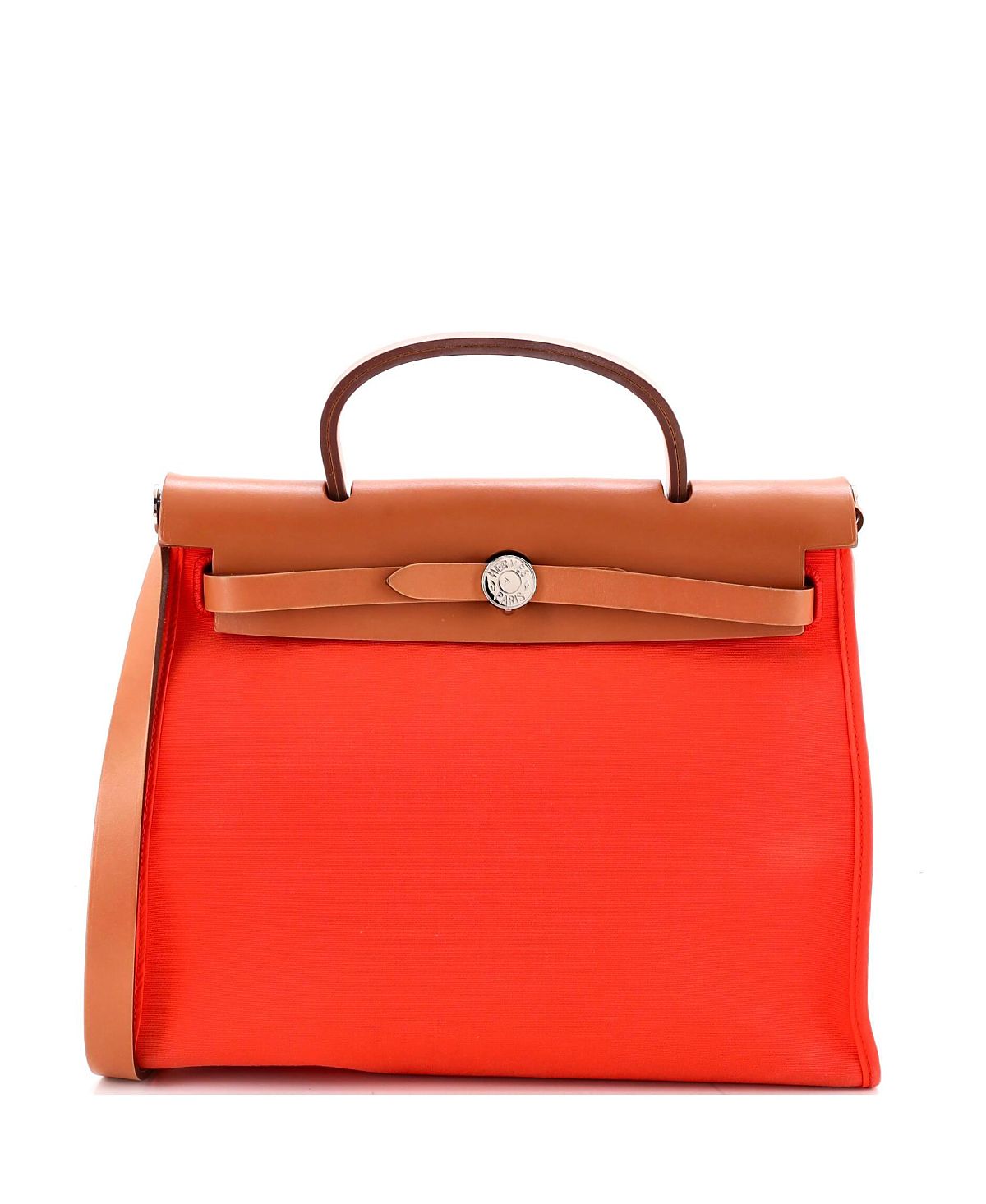 Pre-Owned HERMES 31 Herbag Zip Leather and Toile