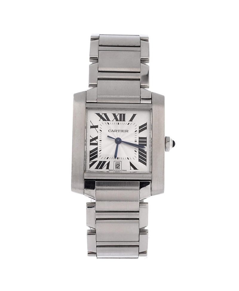 Pre-owned Pre-owned Cartier Cartier Tank Francaise Automatic Watch In Stainless Steel 28mm In Dial Color: Silver