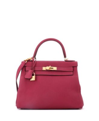 Kelly 28 Handbag Red Togo with Gold Hardware