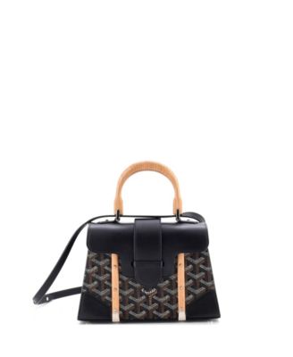  Mini Structured Saigon Top Handle Bag Coated Canvas with Leather