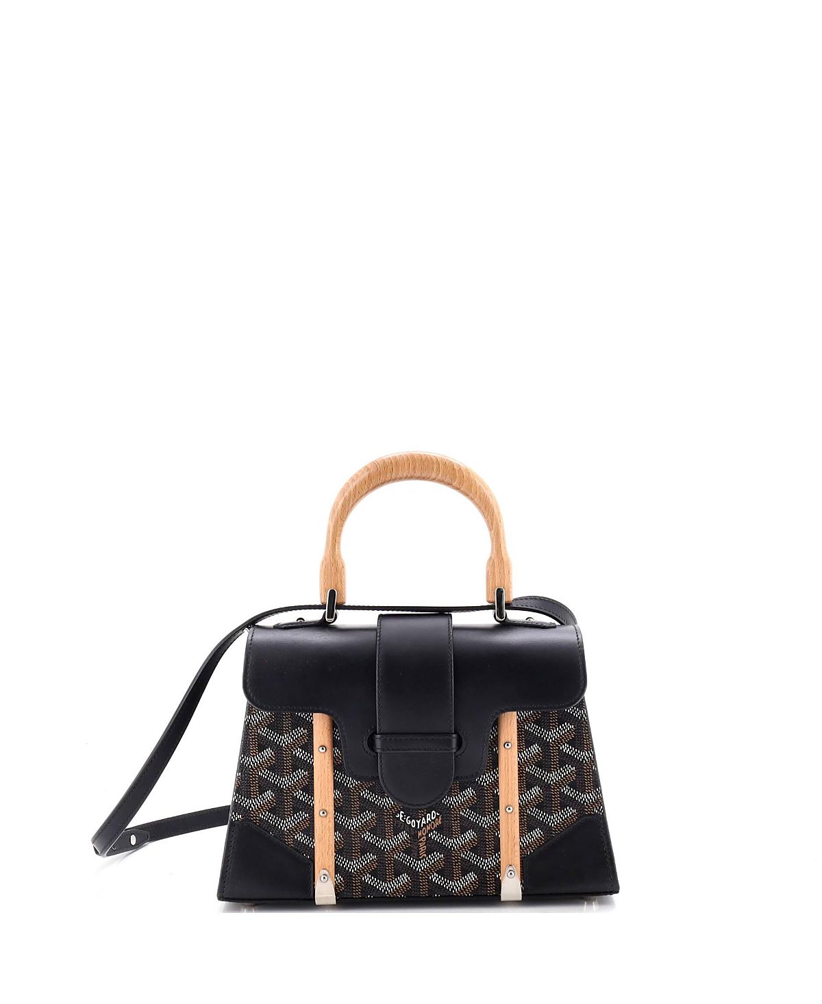 Pre-Owned Goyard Mini Structured Saigon Top Handle Bag Coated Canvas with Leather