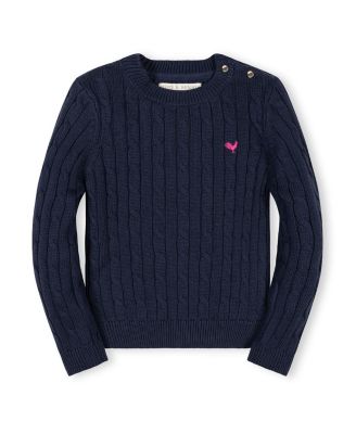 Girls' Organic Crew Neck Cable Sweater - Little Kid, Big Kid