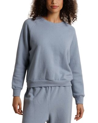 Speckled French Terry Cotton Blend Crewneck Sweatshirt