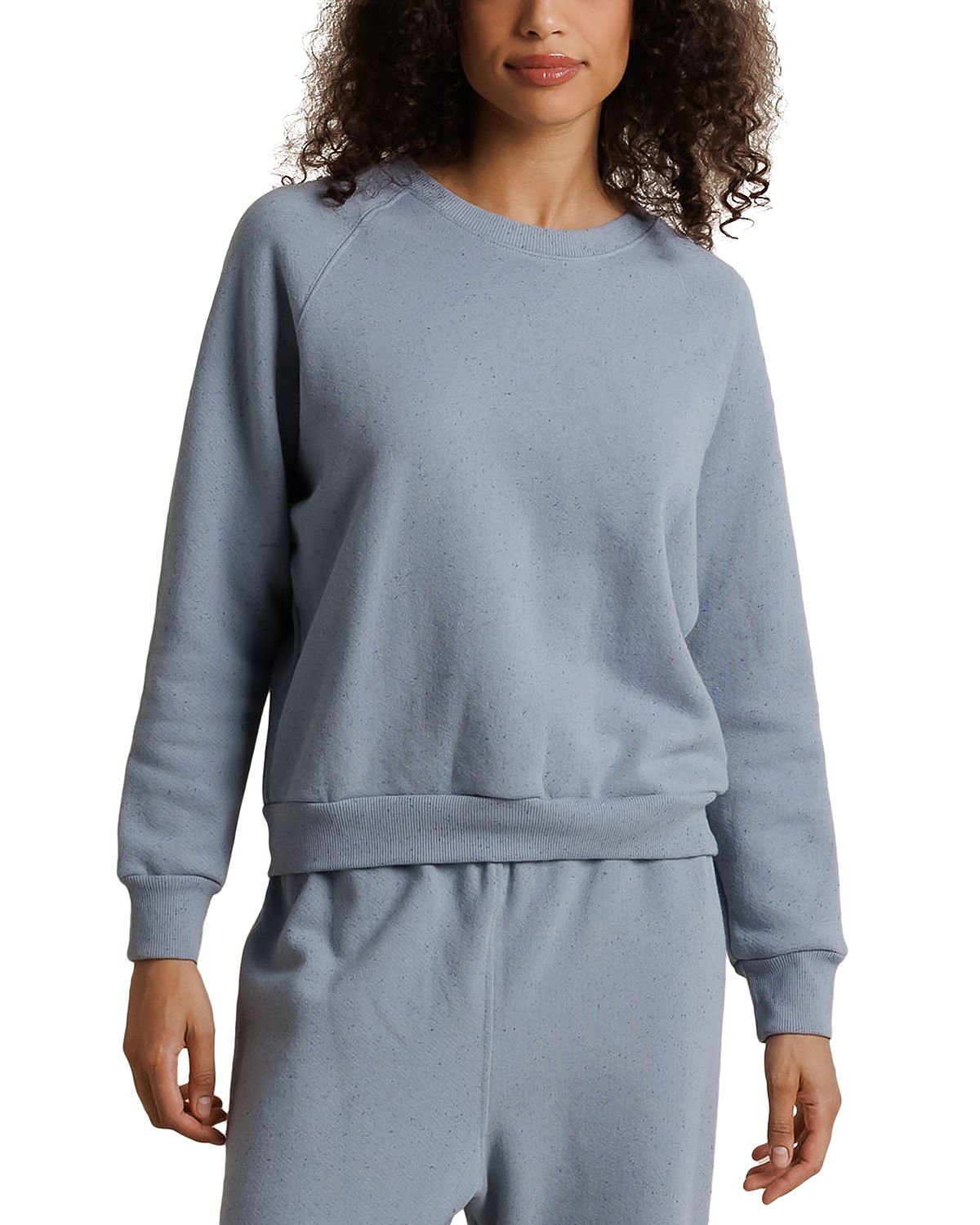 perfectwhitetee Speckled French Terry Cotton Blend Crewneck Sweatshirt