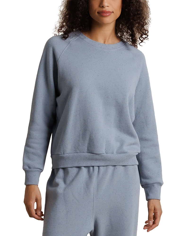 perfectwhitetee Speckled French Terry Cotton Blend Crewneck Sweatshirt