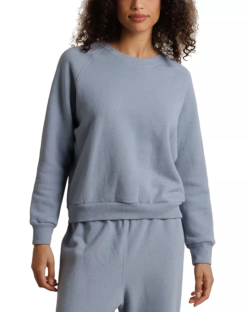 perfectwhitetee Speckled French Terry Cotton Blend Crewneck Sweatshirt