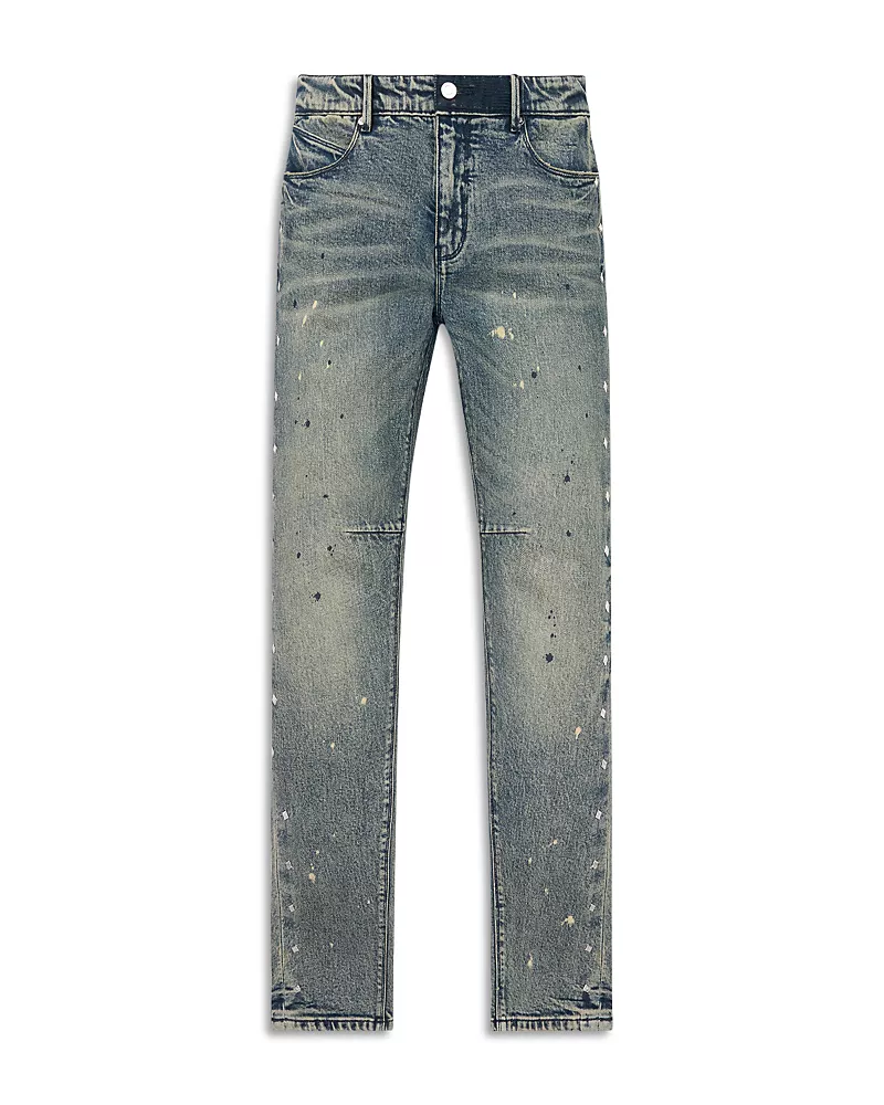 RtA Bryant Skinny Fit Jeans in Marine Paint Stud