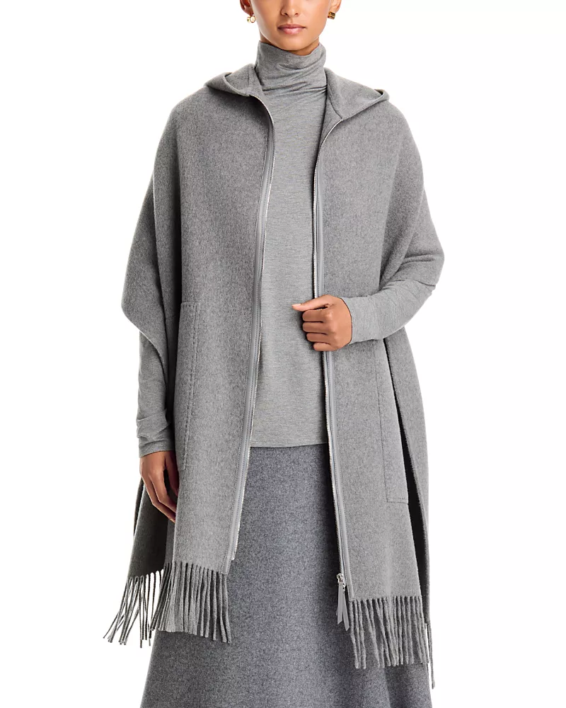 Lafayette 148 New York Cashmere Zip Up Poncho