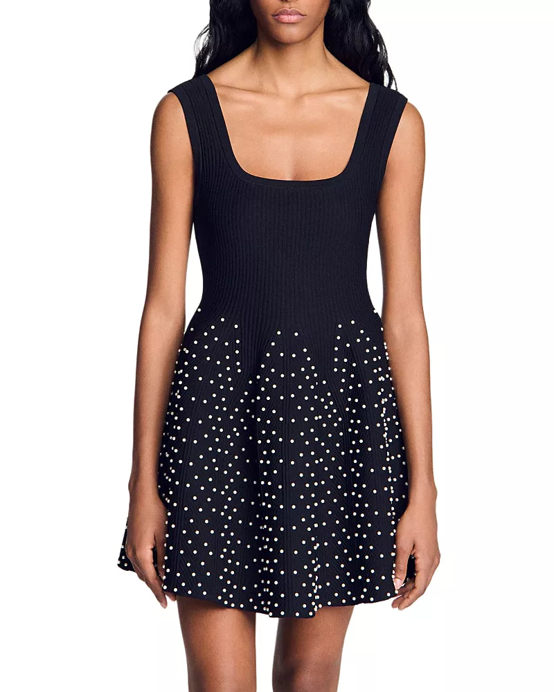 Sandro Sunniva Embellished Mini Dress