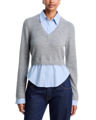 Renna Layered Cashmere V Neck Sweater