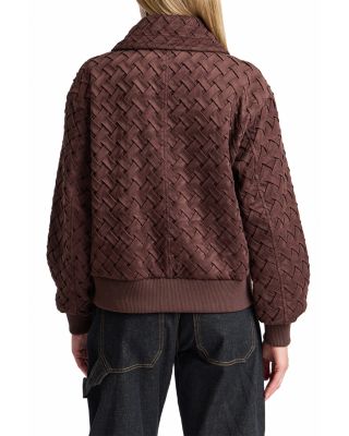 Faux Suede Down Bomber Jacket - thumbnail 4