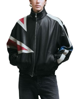 Loose Fit MVP Leather Bomber Jacket