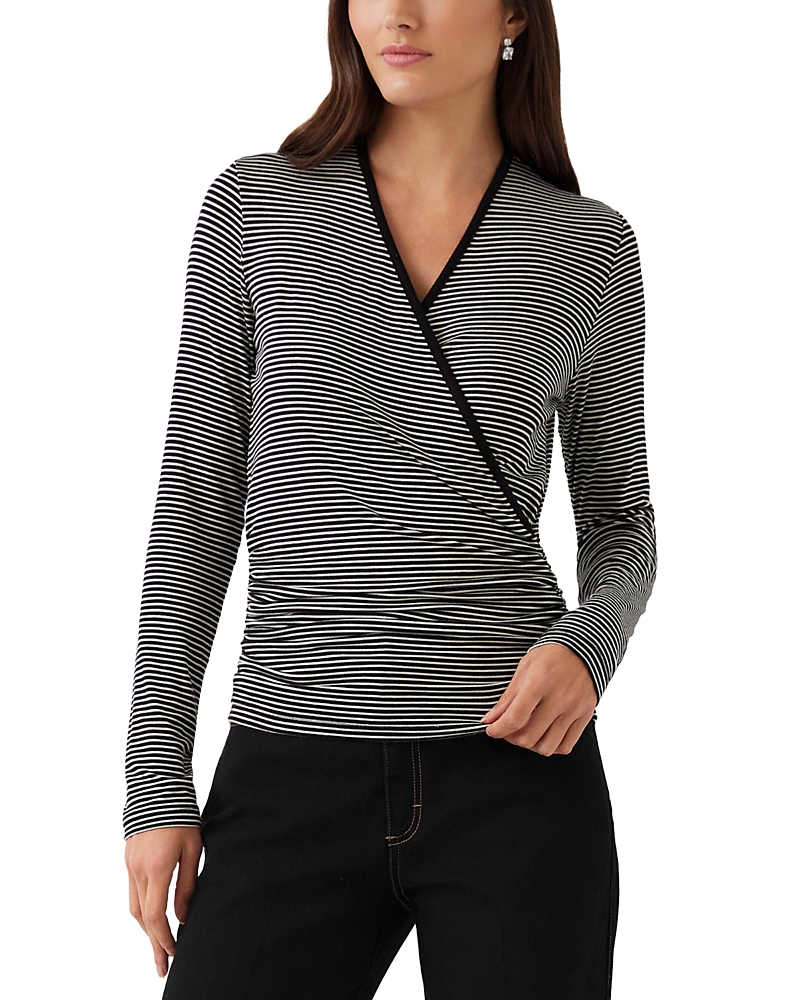 Karen Kane Crossover Neck Side Shirred Top