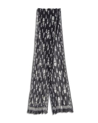 McQueen Georgette Classic Skull Print Silk Stole