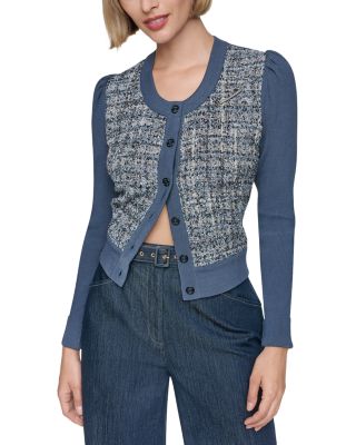 Tweed Front Ribbed Jacket