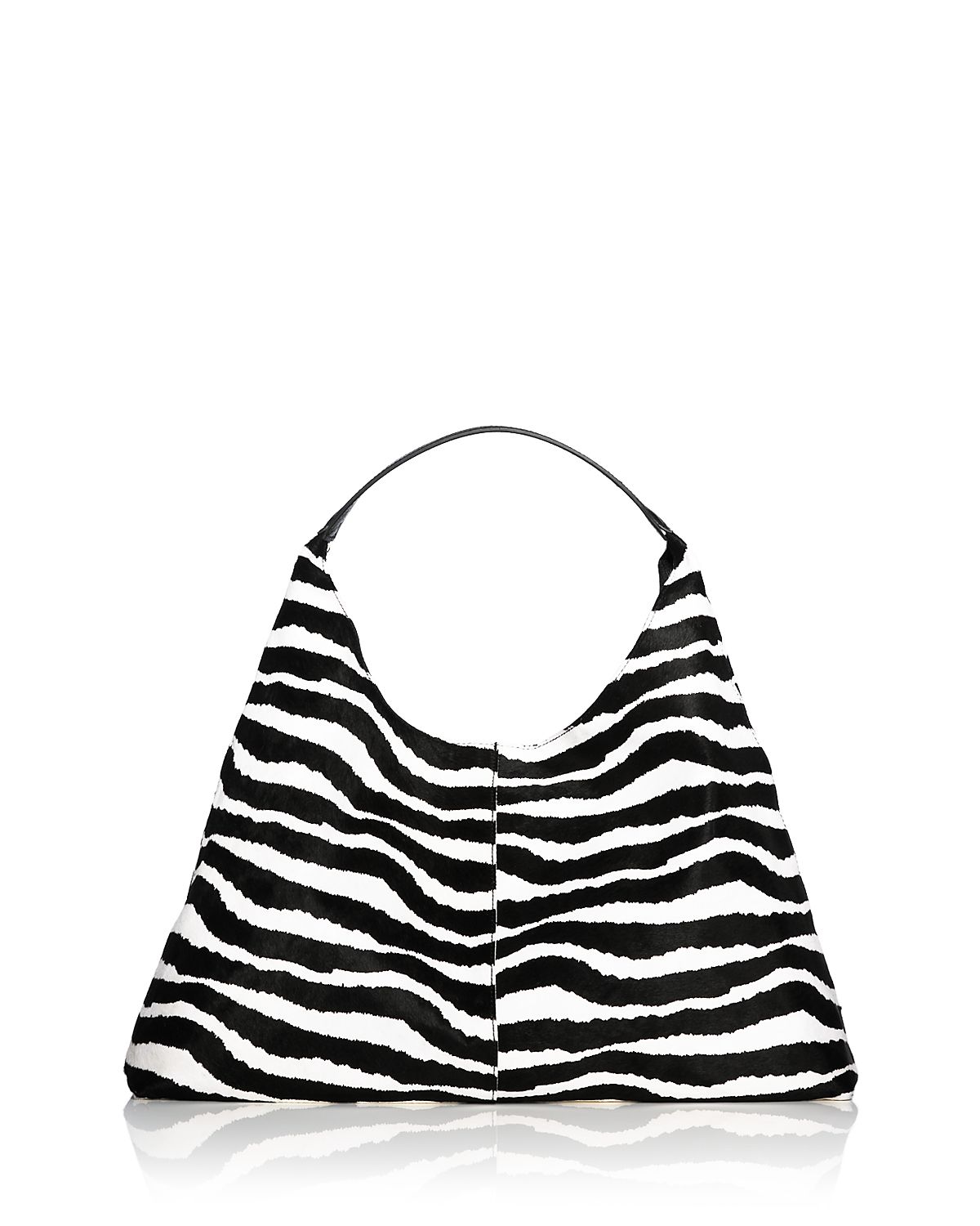 Aqua Large Zebra Print Calf Hair Shoulder Bag - Exclusive