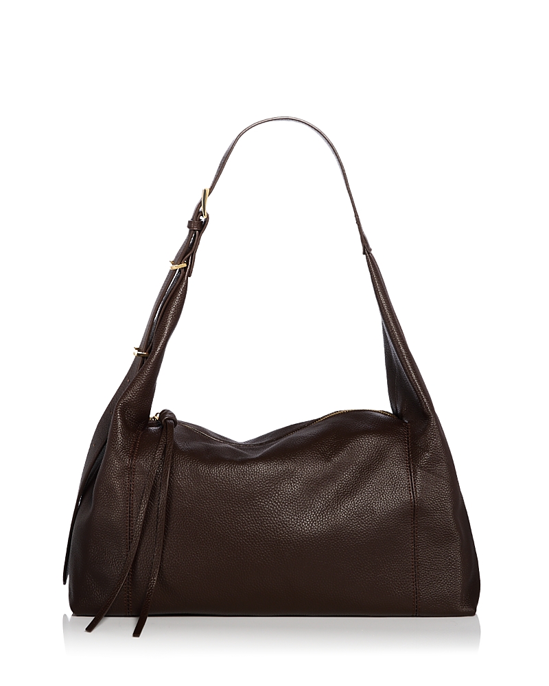 Aqua Large Leather Shoulder Bag - Exclusive